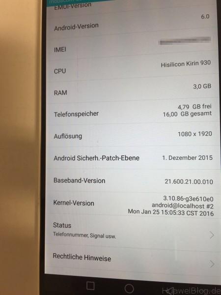 Huawei P8 B317 - Firmware Update - Kernel Version