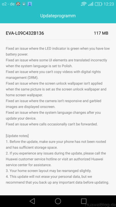 Huawei P9 - B136 - Firmware Update