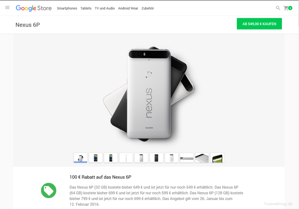 Nexus 6P Rabatt