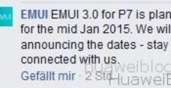 [News]EMUI 3.0 für das P7 kommt Mitte Januar