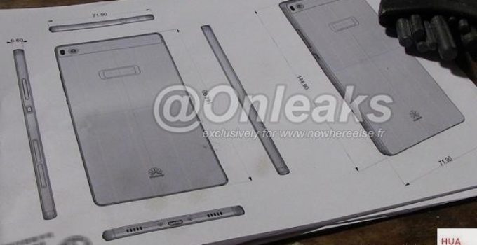 Huawei P8 Design Skizze mit Maßen geleaked