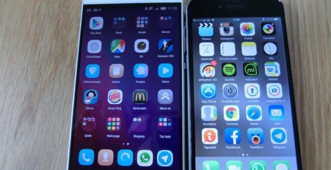 iPhone6 vs. Huawei P8 - Frontansicht - Display
