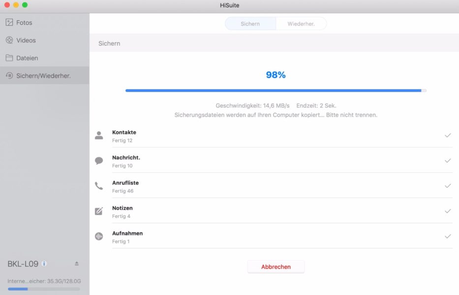 HiSuite am Mac bekommt Update - Endlich Backup möglich 3