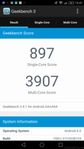 Huawei P9 Lite Benchmark - Geekbench 3 Ergebnisse