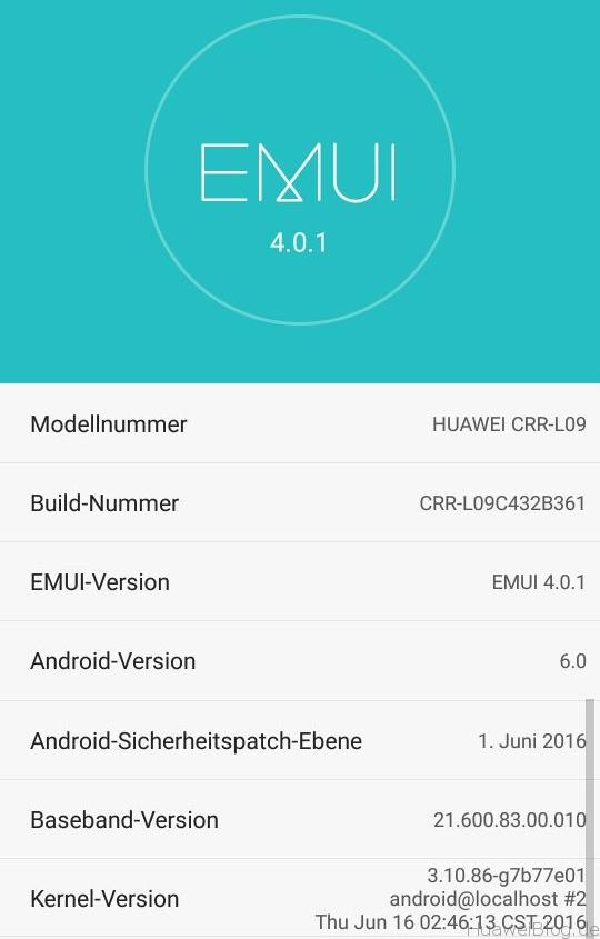 Huawei Mate S B361 EMUI 4.0.1