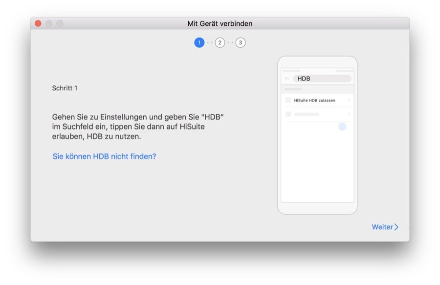 HiSuite für Mac - Start