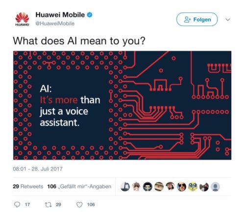 Huawei AI Twitter / Künstliche Intelligenz