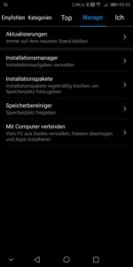 Huawei AppStore Einstellungen