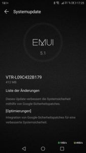 Huawei P10 B179 Update Changelog