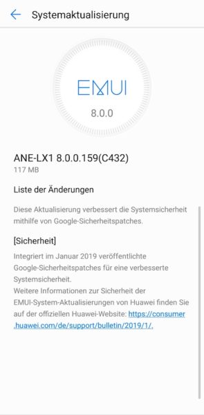 HUAWEI P20 lite bekommt Januar Patch und wohl bald Android 9 1