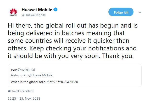 Huawei Android 9 Verteilung dauert noch 2 Huawei Android 9 Verteilung dauert noch 1