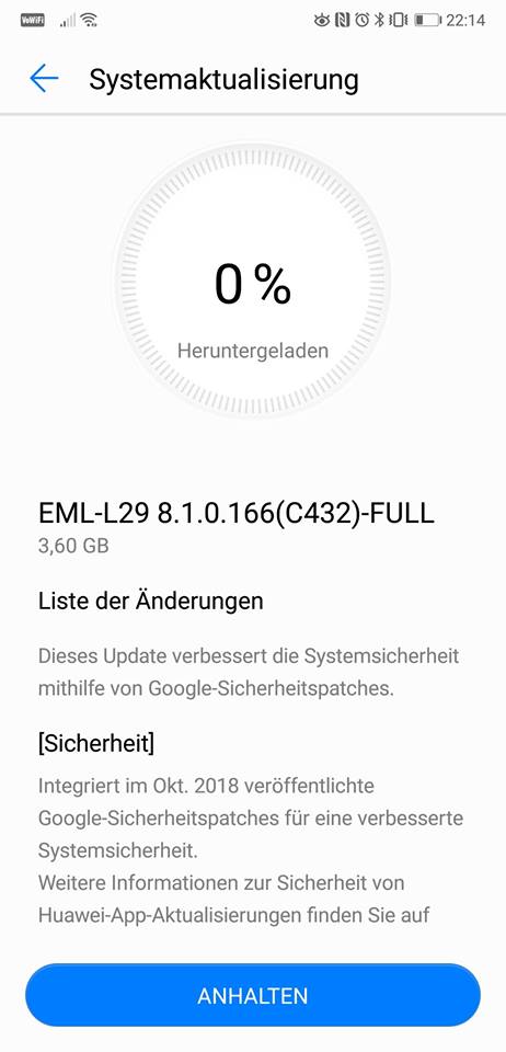 HUAWEI P20 Firmware Patch 167 November