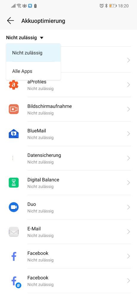 Huawei Benachrichtigungen EMUI 9 Optimierung