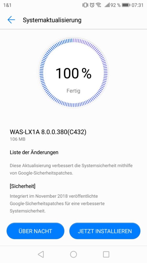 Novemberpatch 2018 für P10 Lite und P8 Lite 2017 2 Novemberpatch