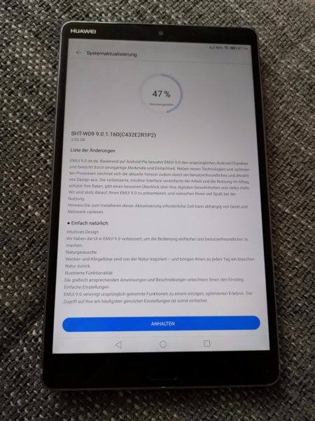 MediaPad M5 8.4 - Android 9 Update für das 
