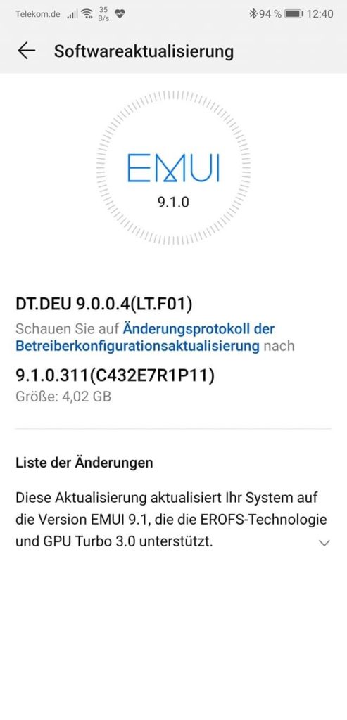 Huawei P20 - EMUI 9.1 (Telekom)