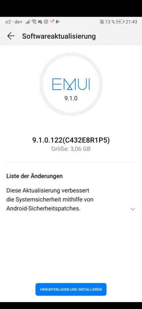 Huawei P Smart bekommt Sicherheitspatch für Juli 2 HUAWEI P Smart Sicherheitspatch 9.1.0.122 - Juli - Changelog