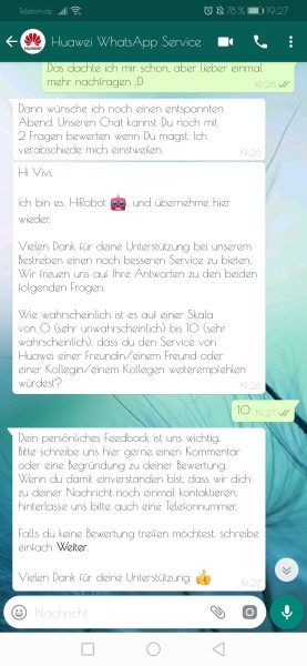 Abschließende Bewertung des WhatsApp Service