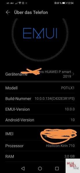 HUAWEI P Smart 2019 - EMUI 10 / Android Q via HiCare verfügbar 1
