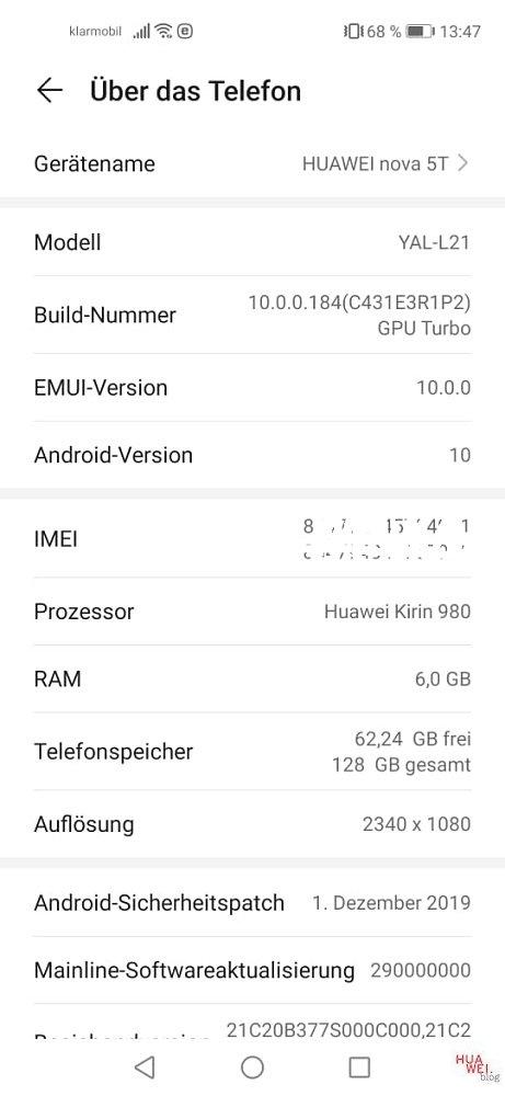 Huawei nova 5T Firmware Update
