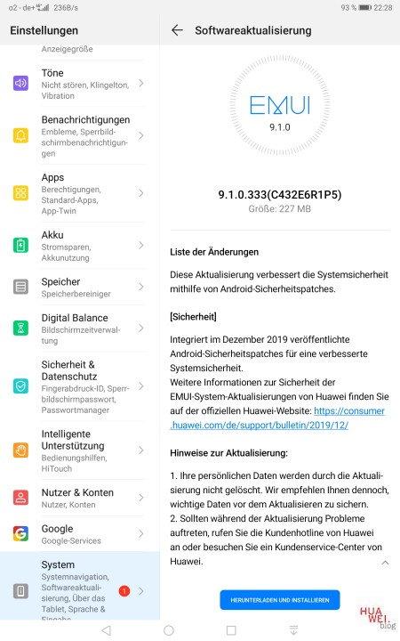 MediaPad M5 10.8 LTE, P30 und P20 Pro – Dezember-Patch ist da 2 MediaPad M5 10.8 LTE