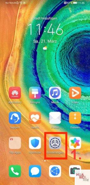HUAWEI Mate 30 Pro Screenshot erstellen Tutorial Anleitung - Einstellungen öffnen - Schritt 1