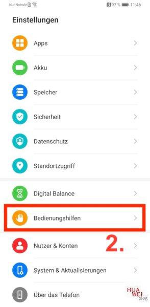 HUAWEI Mate 30 Pro Screenshot Tutorial 3 HUAWEI Mate 30 Pro Screenshot erstellen Tutorial Anleitung - Bedienungshilfen - Schritt 2