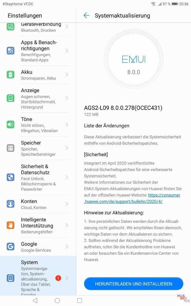 MediaPad T5 erhält Aprilpatch 2020 2 MediaPad T5 Aprilpatch 2020