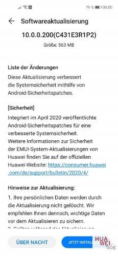 April 2020 Firmware für HUAWEI P Smart, Nova 5T und Y6 (2019) 3 HUAWEI Nova 5T 10.0.0.200 Changelog