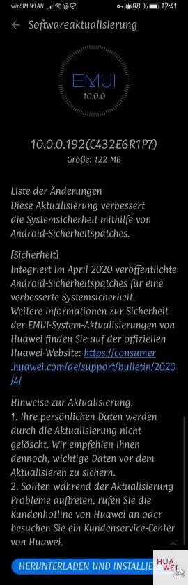 Mate 20 X Aprilpatch 2020