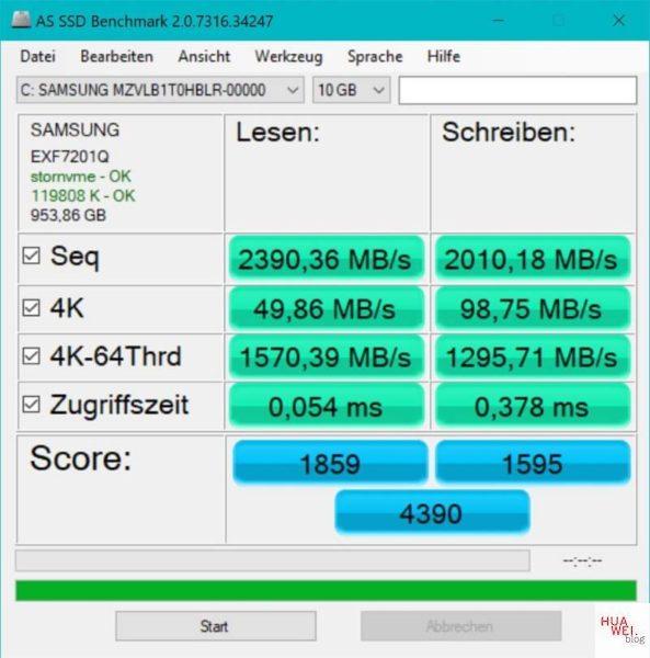 HUAWEI Matebook X Pro 2020 Test - Der Smaragd unter den Laptops 24 Huawei Matebook X Pro 2020 Test SSD Benchmark