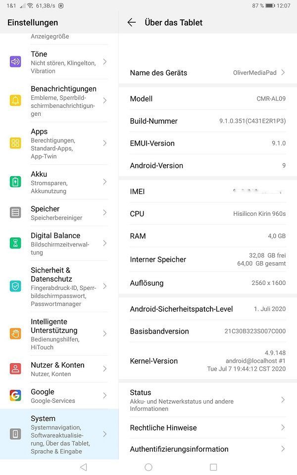 MediaPad M5 10.8, P30 und P30 Pro NE – Julipatch 2020 ist da 2 Julipatch 2020