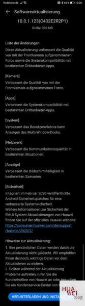 HUAWEI Mate Xs Firmwareupdate bringt EMUI 10.1 14 HUAWEI Mate Xs Firmwareupdate Maerz 2020 Changelog