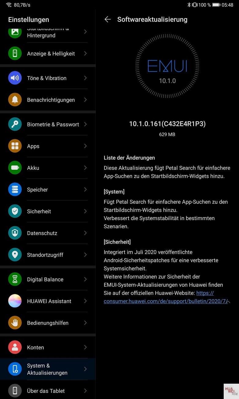 HUAWEI MatePad 10.4 Firmware Update – Sicherheitspatch Juni 2023 22 MatePad Firmwareupdate