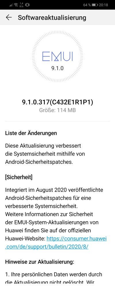 P Smart+ 2018 und 2019 bekommen Augustpatch 2020 3 Augustpatch 2020