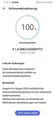 HUAWEI P20 lite erhält August Sicherheitspatch 2020 3 HUAWEI P20 lite August 2020