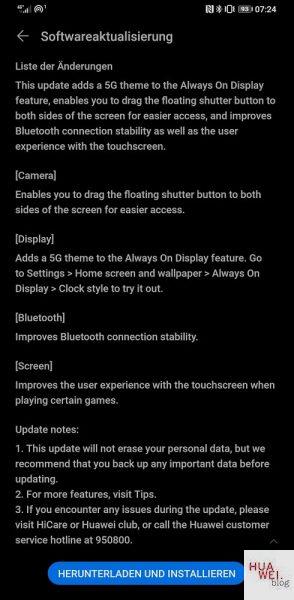 Mate 30 Pro Firmwareupdate Übersicht 98 HUAWEI Mate 30 Pro Firmware CN 10.0.0.195