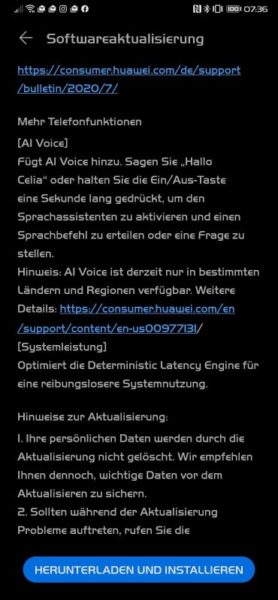 HUAWEI Mate Xs Firmwareupdate - Übersicht 13