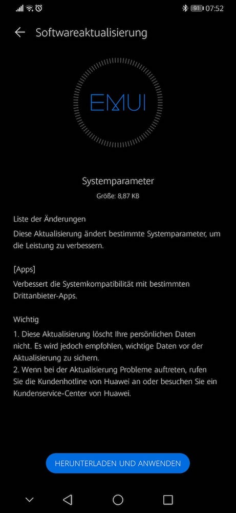 Systemparameter Patch - 8,87 KB groß - Mate 20 Pro