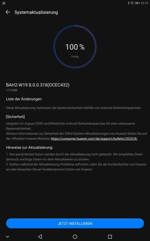 MediaPad M5 Lite und Mate 20 X (CN) - Augustpatch 2020 ist da 2 Mediapad M5 Lite Augustpatch 2020