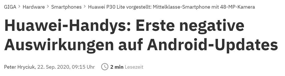 Die Sache mit dem P30 Lite EMUI 10.1 Update 5 P30 Lite EMUI 10.1 Update GIGA