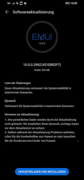 P30 Lite erhält Systempatch 2 P30 Lite Systemstabilität