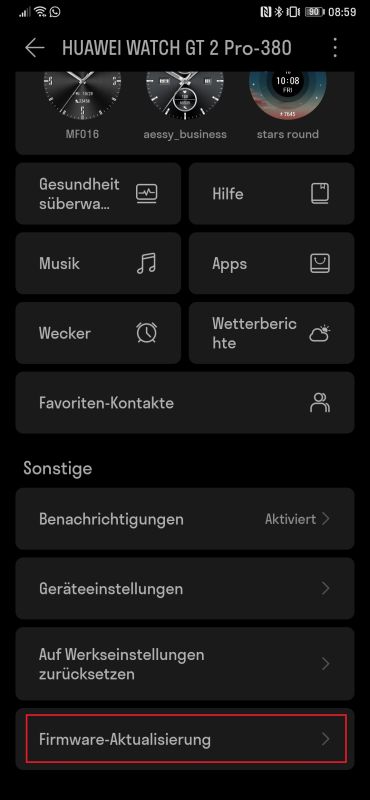 Huawei Watch GT 2 Pro Firmwareupdate
