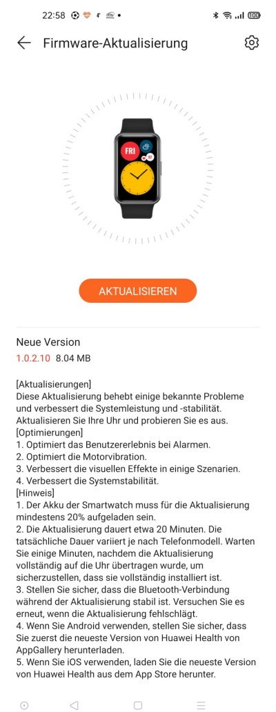 Watch Fit erneut mit Optimierungen versorgt 12 Watch Fit Update