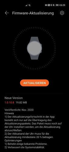 HUAWEI Watch GT2 erhält November Update 2 HUAWEI Watch GT2 Firmware Update 1.0.10.8