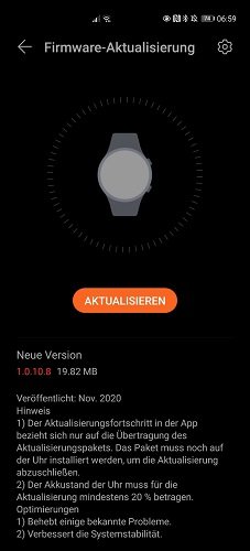 HUAWEI Watch GT2 Firmware Update 1.0.10.8