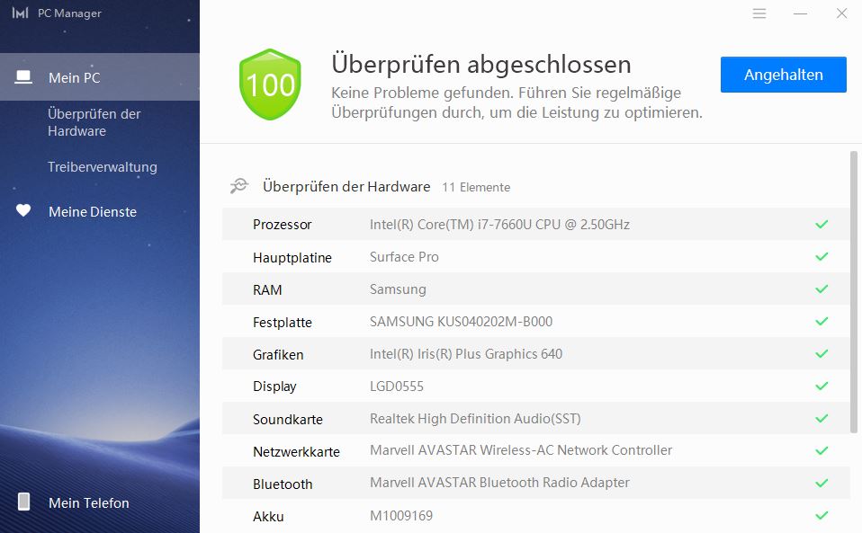 HowTo - PC Manager auf Nicht-HUAWEI Notebooks / PCs installieren 18 PC Manager Microsoft Surface