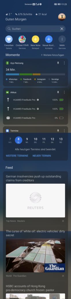 Ansicht Huawei Assistant Today
