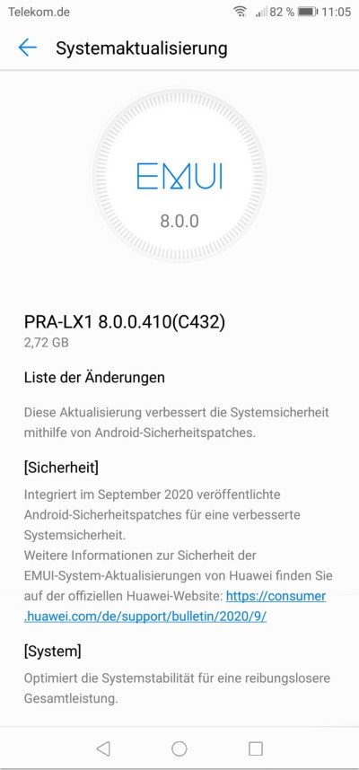 Huawei P8 lite 2017 erhält nach zwei Jahre nochmal ein Update 2 P8 lite (2017) - Septemberpatch 2020