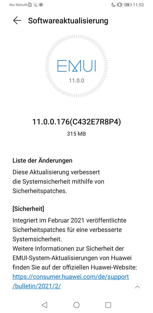 Mate 30 Pro Firmwareupdate Übersicht 32 Huawei Mate 30 Pro Firmware Sicherheitspatch Februar 2021